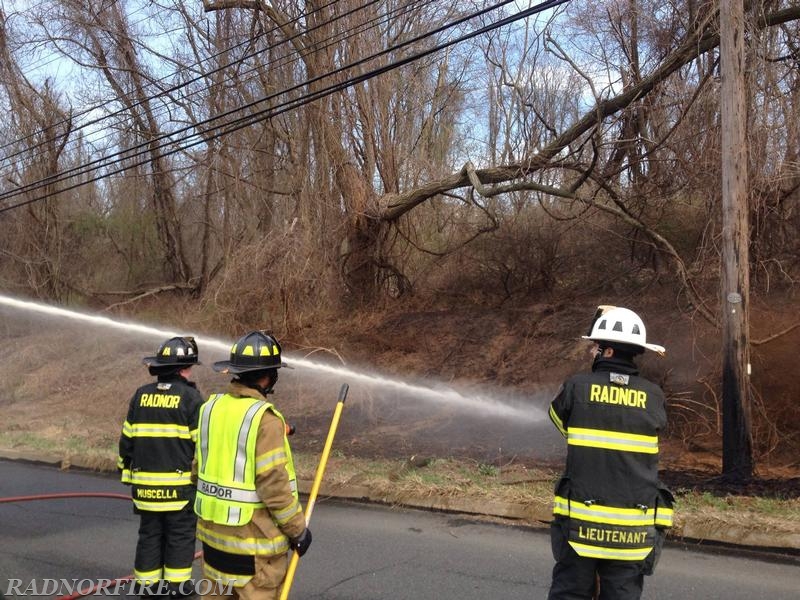 Firefighters were able to contain the fire quickly despite fire dry conditions during the day.